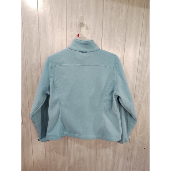 Women's LL Bean Fleece Mock Neck Jacket Size L Blue Outdoors Warm Comfort Winter - Picture 3 of 6